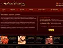 Tablet Screenshot of mehndicreations.com